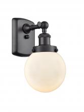 Innovations Lighting 916-1W-BK-G201-6 - Beacon - 1 Light - 6 inch - Matte Black - Sconce