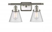  916-2W-SN-G64-LED - Cone - 2 Light - 16 inch - Brushed Satin Nickel - Bath Vanity Light