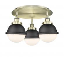 Innovations Lighting 916-3C-AB-HFS-61-BK - Ballston Urban - 3 Light - 19 inch - Antique Brass - Flush Mount