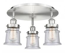  916-3C-SN-G184S - Canton - 3 Light - 17 inch - Satin Nickel - Flush Mount