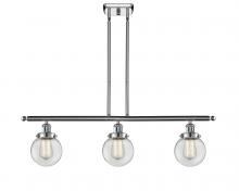  916-3I-PC-G202-6-LED - Beacon - 3 Light - 36 inch - Polished Chrome - Stem Hung - Island Light