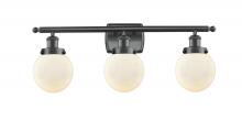 Innovations Lighting 916-3W-BK-G201-6 - Beacon - 3 Light - 26 inch - Matte Black - Bath Vanity Light