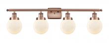 Innovations Lighting 916-4W-AC-G201-6 - Beacon - 4 Light - 36 inch - Antique Copper - Bath Vanity Light