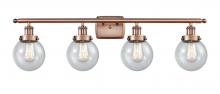 Innovations Lighting 916-4W-AC-G204-6 - Beacon - 4 Light - 36 inch - Antique Copper - Bath Vanity Light