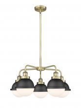 Innovations Lighting 916-5CR-AB-HFS-61-BK - Ballston Urban - 5 Light - 26 inch - Antique Brass - Chandelier