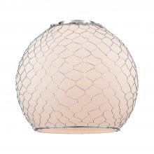 Innovations Lighting G121-8CSN - Farmhouse Chicken Wire White Glass with Nickel Wire Glass