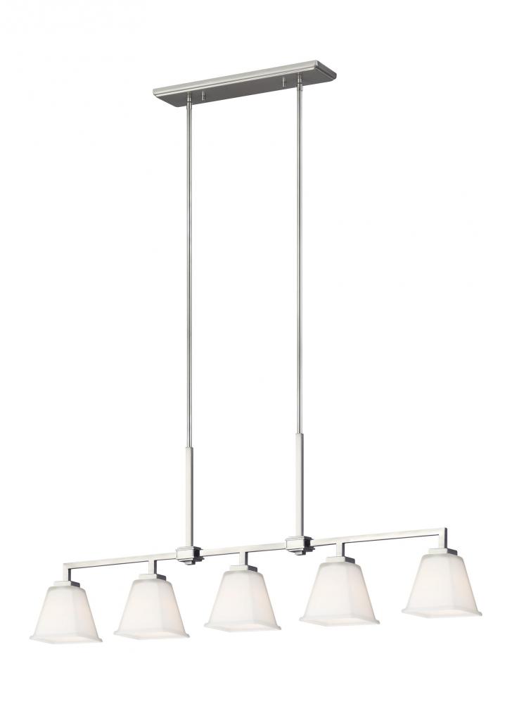 Ellis Harper classic 5-light indoor dimmable linear ceiling chandelier pendant light in brushed nick