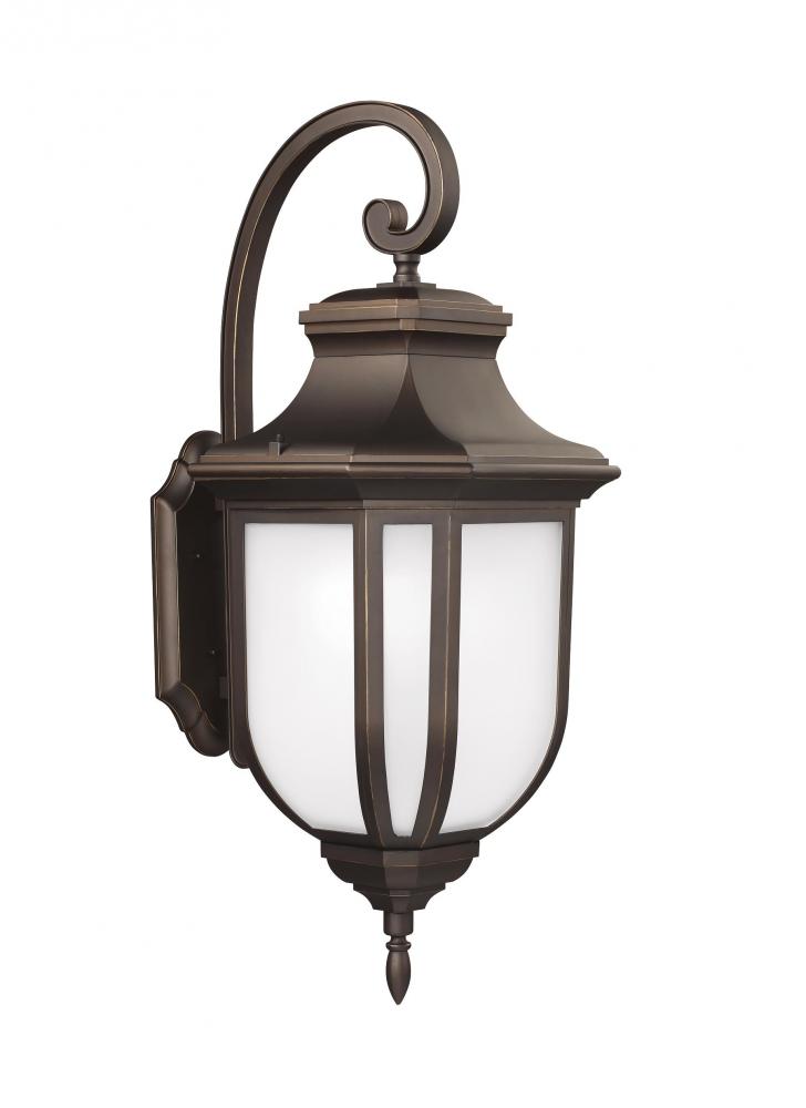 Childress traditional 1-light outdoor exterior medium wall lantern sconce in antique bronze finish w