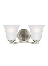 Generation Lighting 4439002-962 - Emmons traditional 2-light indoor dimmable bath vanity wall sconce in brushed nickel silver finish w