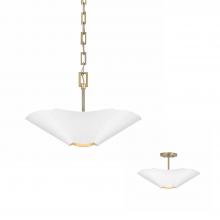 Capital 355442RE - 4 Lt Modern Botanical Dual Mount Pendant in Matte White w/ Painted Matte Brass Interior