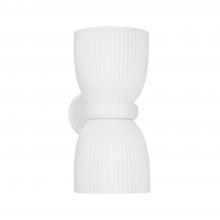 Capital 656121CE - 2-Light Handcrafted Fluted Ceramic Sconce in Matte White