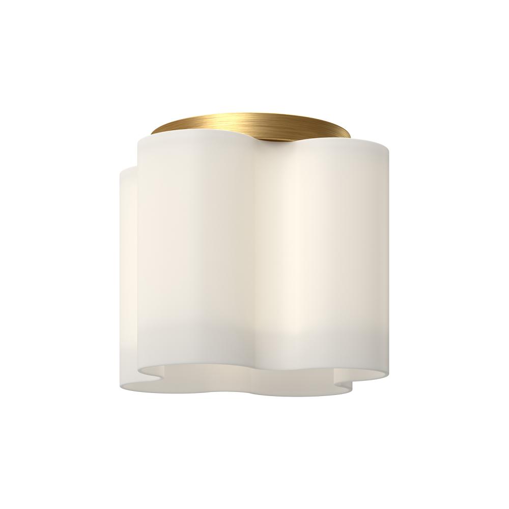 Clover 9-in Brushed Gold/Opal Glass LED Flush Mount