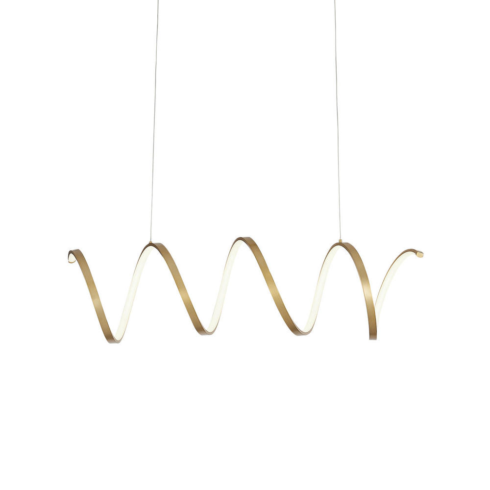 Synergy 42-in Antique Brass LED Linear Pendant