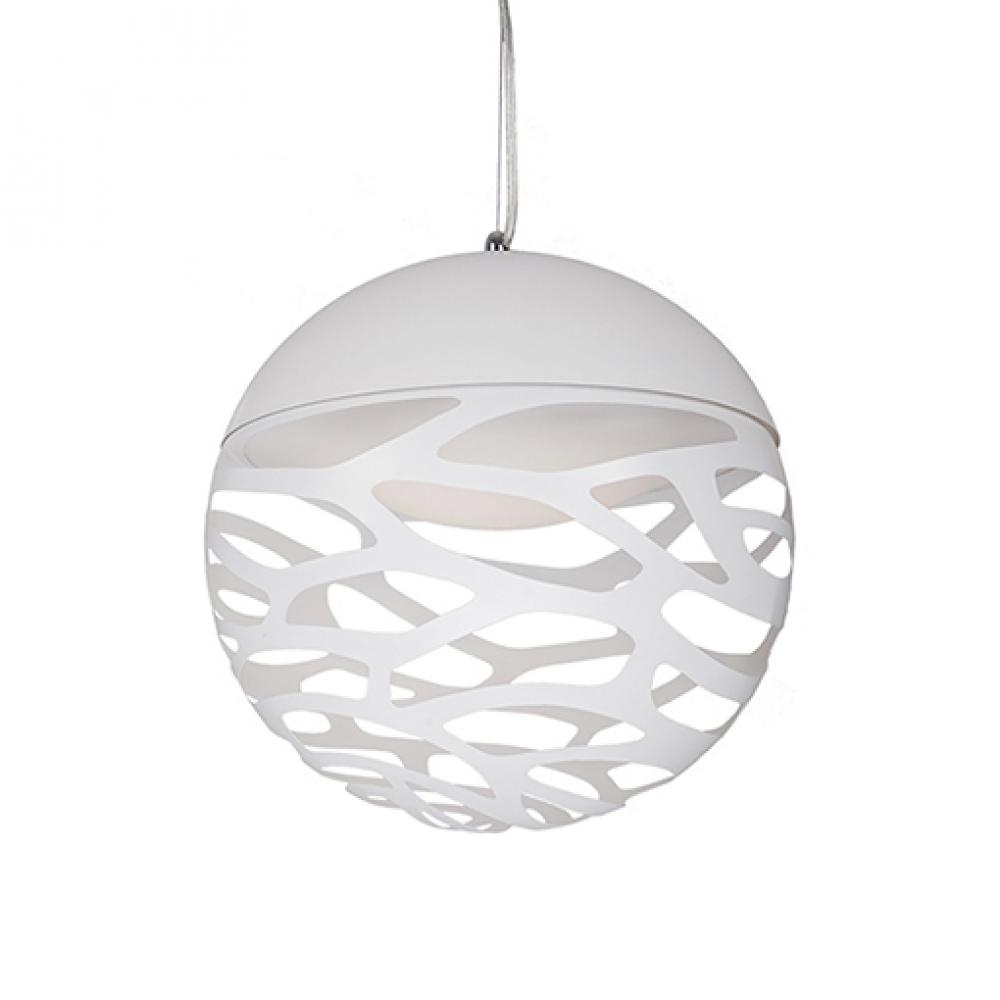 Single LED Pendant with Organic Shaped Laser Cut Metal Sphere Shades