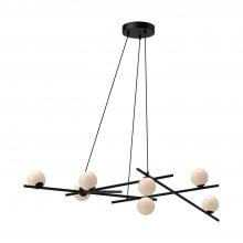  CH89854-BK/GO-UNV - Amara 54-in Black/Glossy Opal Glass LED Chandelier