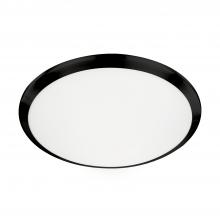  FM1515-BK-5CCT - Malta 15-in Black LED Flush Mount