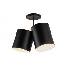 Kuzco Lighting Inc SF58814-BK - Keiko 14-in Black 2 Lights Semi-Flush