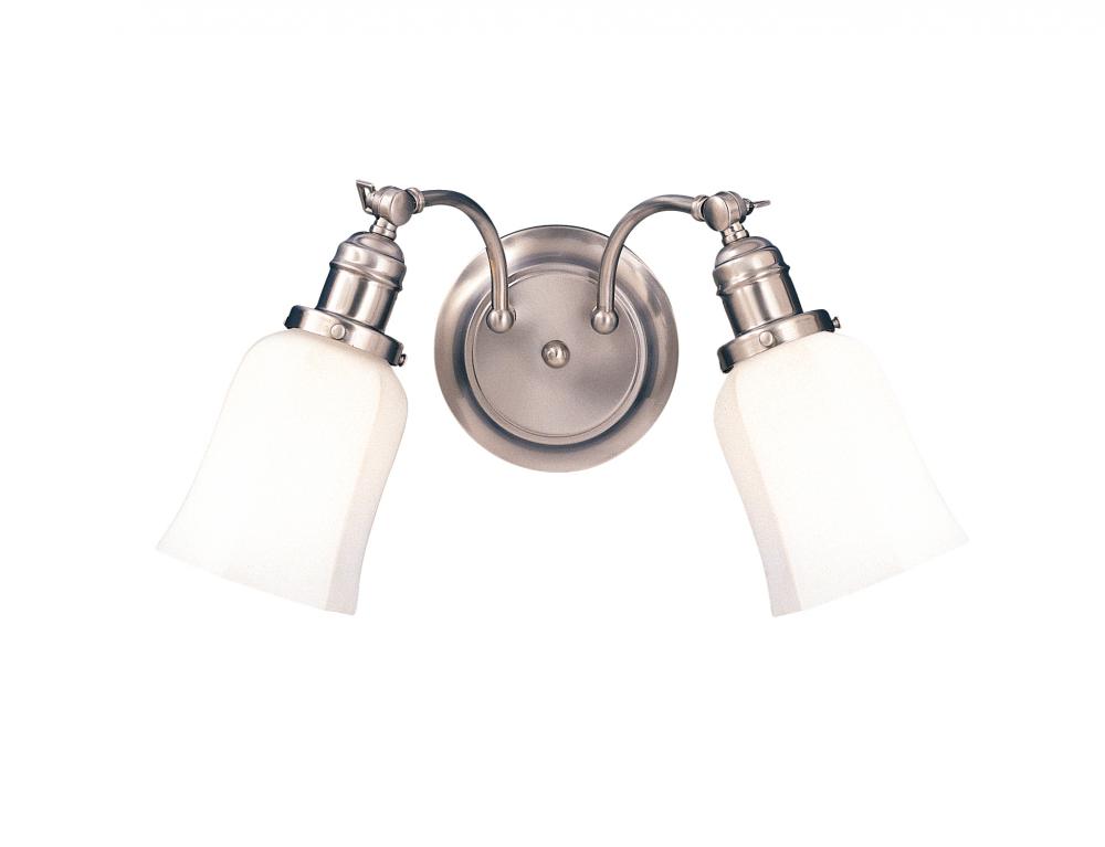 Two Light Satin Nickel Bathroom Sconce