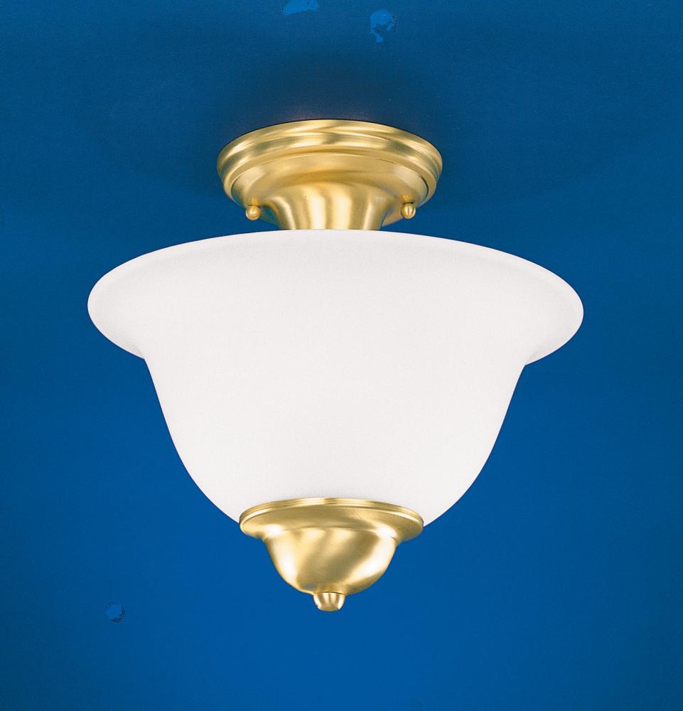 Satin Brass Bowl Semi-Flush Mount