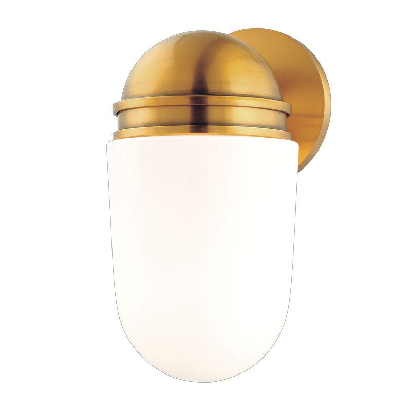 One Light Aged Brass Bathroom Sconce