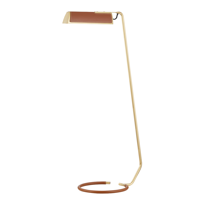 1 LIGHT FLOOR LAMP W/ SADDLE LEATHER