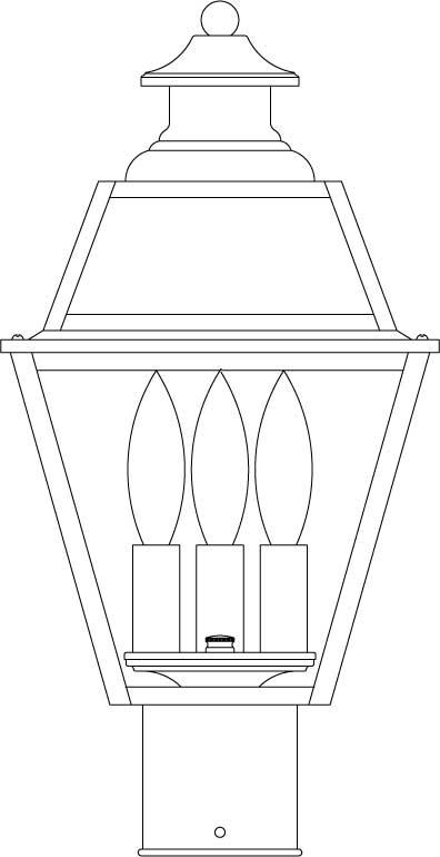 8" inverness post mount with glass roof