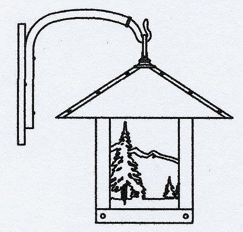 16&#34; timber ridge wall bracket with mountain filigree