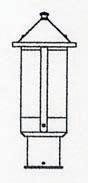 Arroyo Craftsman BP-6LAM-BK - 6" berkeley long body post mount