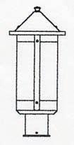 Arroyo Craftsman BP-7LAM-BK - 7" berkeley long body post mount