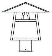 Arroyo Craftsman CP-12HWO-RB - 12" carmel post mount with hillcrest overlay