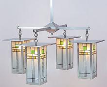 Arroyo Craftsman FCH-9L/4Y-AC - 9" franklin long body 4 light chandelier