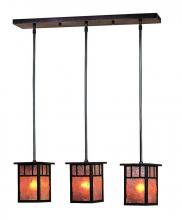 Arroyo Craftsman HICH-4L/3DTAM-BK - 4" huntington 3 light in-line, double t-bar overlay