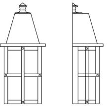 Arroyo Craftsman HW-6AM-BK - 6" hartford flush wall mount