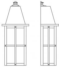 Arroyo Craftsman HW-8LAM-BK - 8" hartford long body flush wall mount