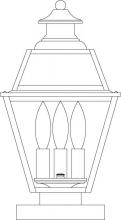 Arroyo Craftsman INC-8GRCLR-AB - 8" inverness column mount with glass roof