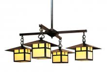 Arroyo Craftsman MCH-12/4TGW-AB - 12" monterey 4 light chandelier with t-bar overlay