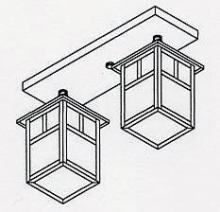 Arroyo Craftsman MCM-5/2EAM-BK - 5" mission 2 light ceiling mount without overlay (empty)