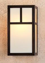 Arroyo Craftsman MS-12TAM-BK - 12" mission sconce with t-bar overlay