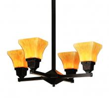 Arroyo Craftsman RCH-4U-BZ - ruskin 4 light chandelier - shades up