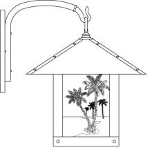 Arroyo Craftsman TRB-16PTGW-AB - 16" timber ridge wall bracket with palm tree  filigree