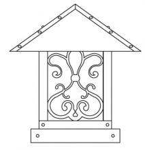 Arroyo Craftsman TRC-12ASAM-BK - 12" timber ridge column mount with ashbury  filigree