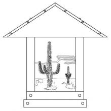 Arroyo Craftsman TRC-16CTAM-P - 16" timber ridge column mount with cactus  filigree