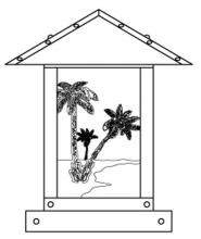 Arroyo Craftsman TRC-9PTAM-BK - 9" timber ridge column mount with palm tree filigree