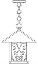 Arroyo Craftsman TRH-12ASAM-BK - 12" timber ridge pendant with ashbury  filigree