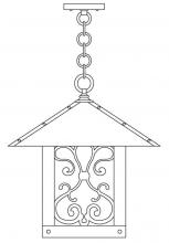 Arroyo Craftsman TRH-16ASAM-BK - 16" timber ridge pendant with ashbury  filigree