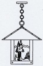 Arroyo Craftsman TRH-16MNAM-BK - 16" timber ridge pendant with mountain filigree