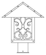 Arroyo Craftsman TRP-12ASRM-BZ - 12" timber ridge post mount with ashbury  filigree