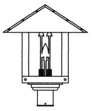 Arroyo Craftsman TRP-16ARF-BK - 16" timber ridge post mount with arrow filigree