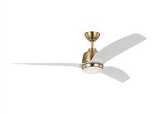  3AVLR60SBD - Avila 60 LED Ceiling Fan in Satin Brass with Matte White Blades and Light Kit