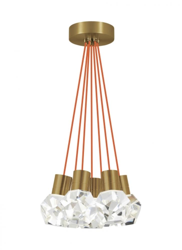 Modern Kira dimmable LED Ceiling Pendant Light in an Aged Brass/Gold Colored finish